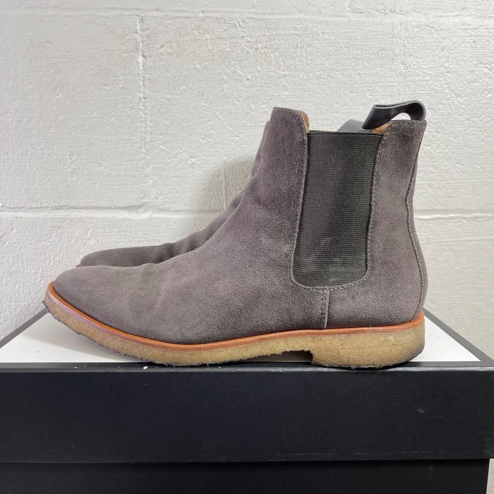 New‎ Republic Mark McNairy Sonoma Gray Suede Chelsea Boots Crepe Sole Men's 8.5